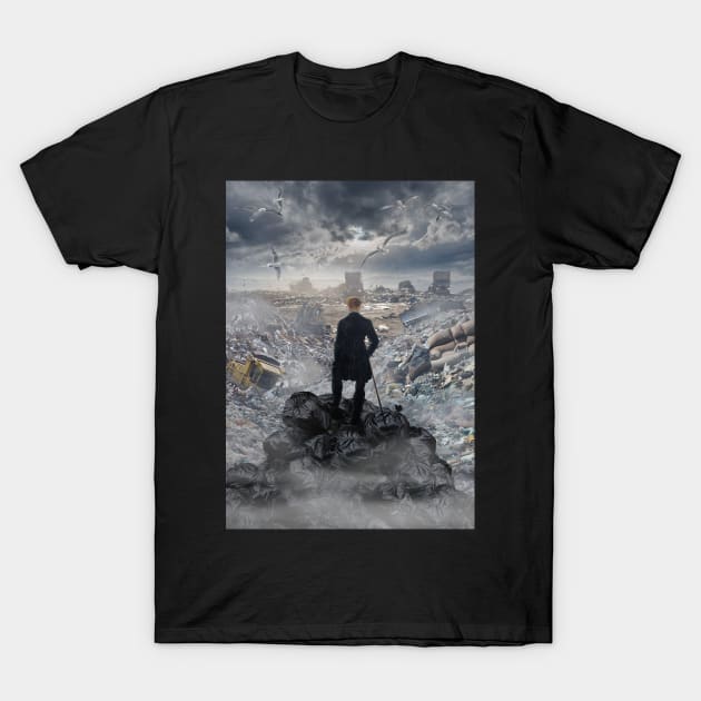 Wanderer above the Sea of Trash T-Shirt by Lab7115
